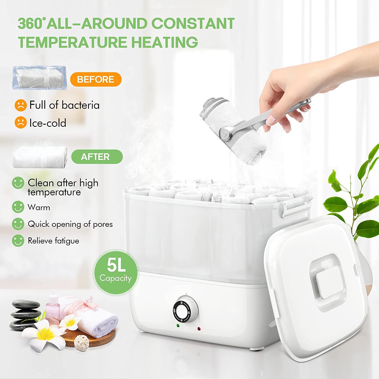 RyJaune 5L Capacity Hot Towel Steamer - Image 5