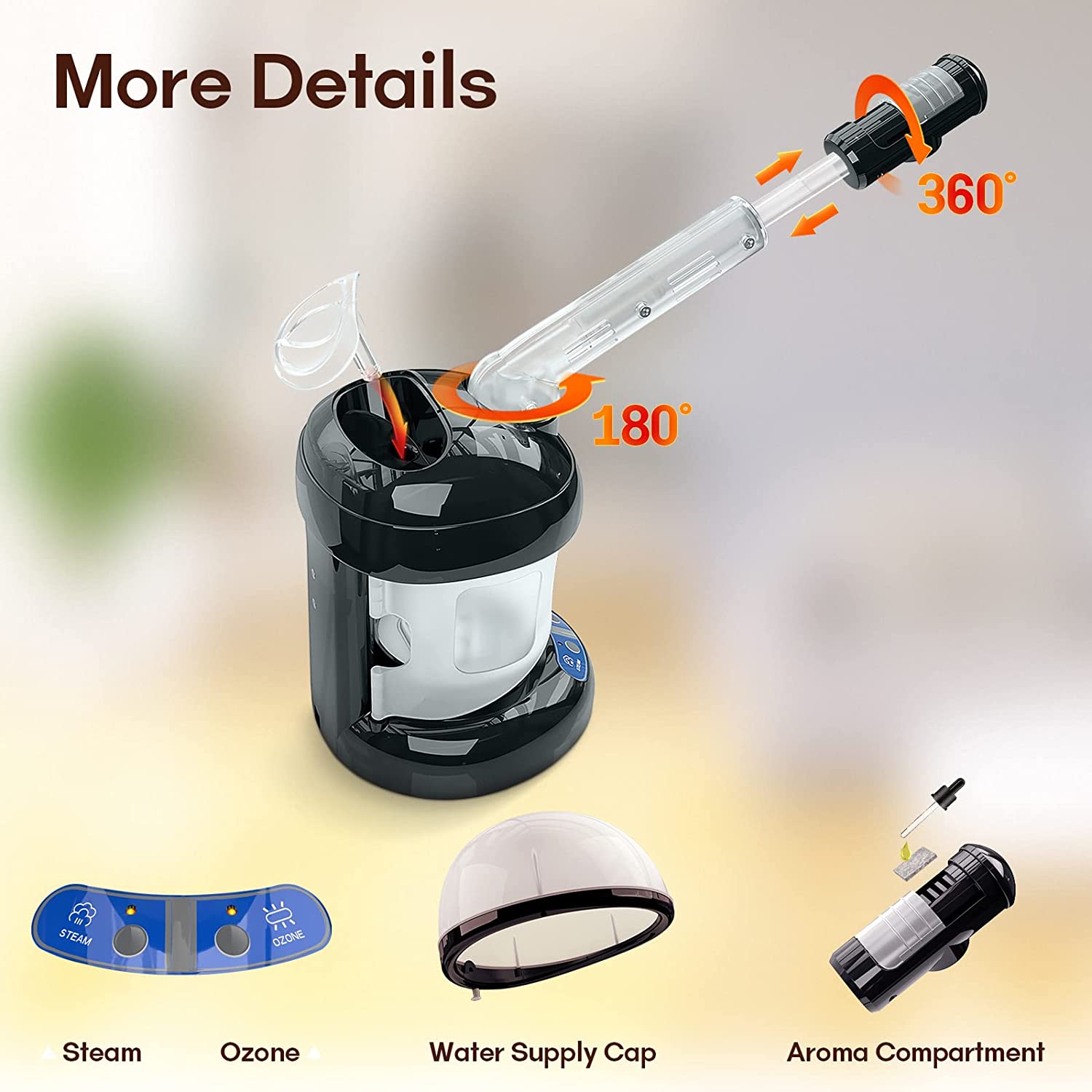 Hair Steamer Kingsteam 2 in 1 Ozone Facial Steamer - Image 7