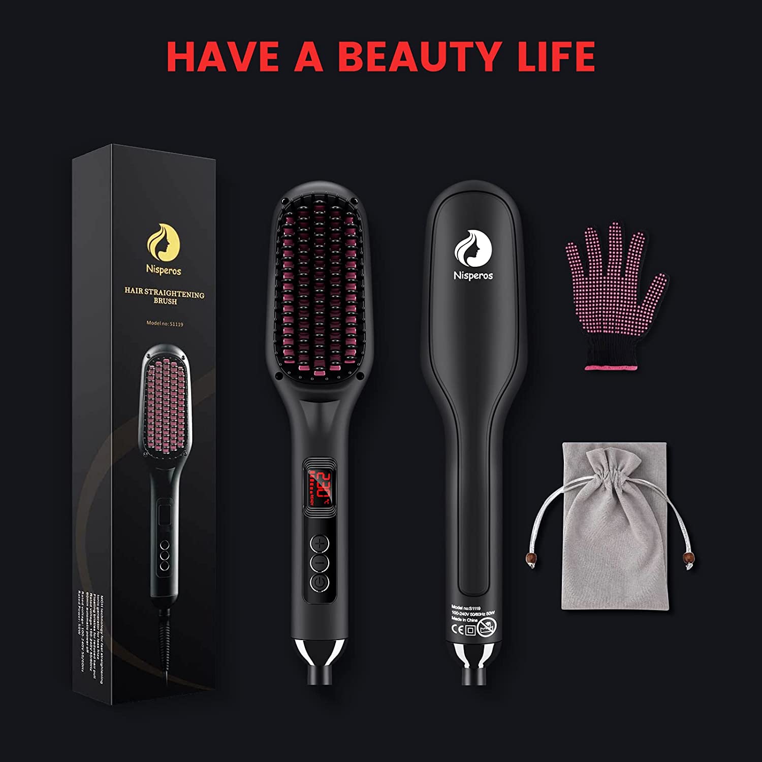 Nisperos Hair Straightener Brush - Image 8