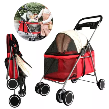 Carriola Mascotas Plegable Vista Panorama 4 Ruedas Portavaso