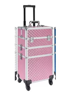 水立方三层化妆箱粉色