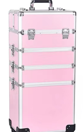 4层化妆箱粉色平板